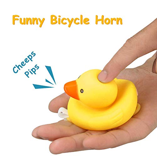 NEKRASH Duck Bike Bell, Rubber Duck Bicycle Accessories with LED Light, Cute Propeller Handlebar Bicycle Horns for Kids Toddler Children Adults Sport Outdoor