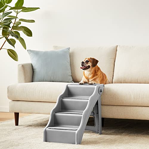 Amazon Basics Foldable Steps for Dogs and Cats, Grey