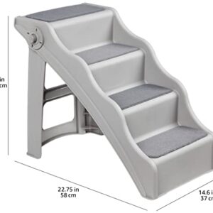 Amazon Basics Foldable Steps for Dogs and Cats, Grey