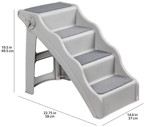 Amazon Basics Foldable Steps for Dogs and Cats, Grey