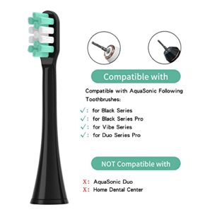 YMPBO Toothbrush Heads Compatible with AquaSonic Black Series,[10Pcs Electric Brush Heads Refill+Free Universal Stand Holder]for Vibe Series/Black Series pro/Duo Series Pro Soft Dupont Bristles,Black