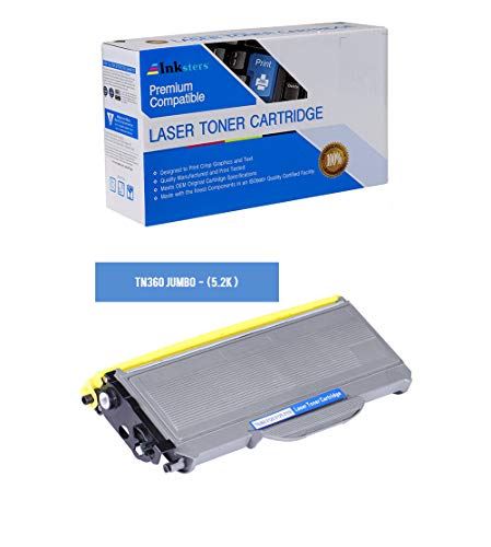 Inksters Compatible Toner Cartridge Replacement for Brother TN360 (J) Black Jumbo - Compatible with HL 2120 2125 2140 DCP 7030 7040 MFC 7440N