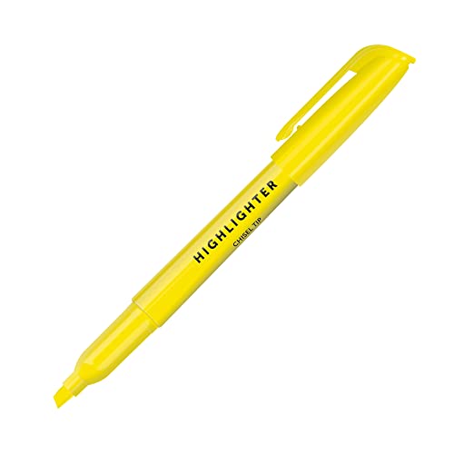 Office Depot® Brand 100% Recycled Pen-Style Highlighters, Chisel Tip, Fluorescent Yellow, Pack Of 36