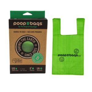 the original poop bags® – dog poo bags with tie handle – usda certified biobased dog waste bags with handles – unscented leak proof thick & strong doggy bag – 7×13 120 bags in pack – unscented