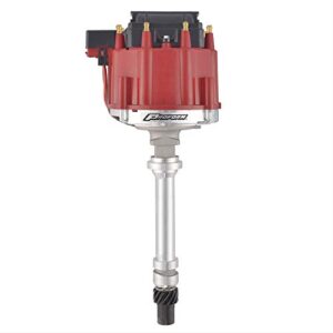 proform 66941rm mechanical lockout hei racing distributor with steel gear and red cap for chevy v8