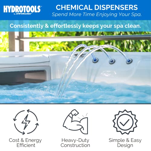 SaluSpa 61"x24" Vancouver AirJet Plus & HYDROTOOLS by SWIMLINE Mini Chemical Dispenser| Compatible with Bromine & Chlorine, Supports 1’’ Tablets | Adjustable Control Ring for Customizable Flow Rate