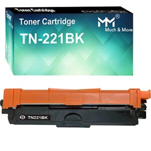 mm much & more compatible toner cartridge replacement for brother tn-221 tn221 tn221bk tn225 used for hl-3140cw 3170cdw mfc-9130cw 9340cdw dcp-9022cdw 9055cdn printers (1-pack, black)