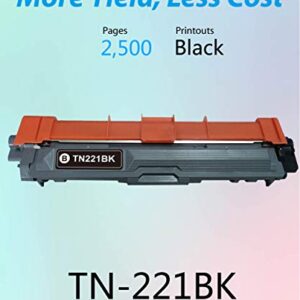 MM MUCH & MORE Compatible Toner Cartridge Replacement for Brother TN-221 TN221 TN221BK TN225 Used for HL-3140CW 3170CDW MFC-9130CW 9340CDW DCP-9022CDW 9055CDN Printers (1-Pack, Black)