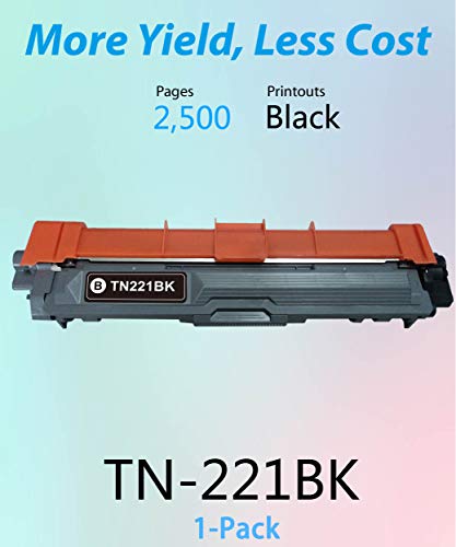 MM MUCH & MORE Compatible Toner Cartridge Replacement for Brother TN-221 TN221 TN221BK TN225 Used for HL-3140CW 3170CDW MFC-9130CW 9340CDW DCP-9022CDW 9055CDN Printers (1-Pack, Black)