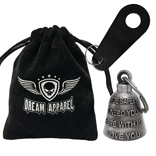 Dream Apparel Motorcycle Bell for Bikers Women Men W/ Hanger, Biker Bell for Riders, Good Luck Riding Bell Spirit Bell Moto Accessories