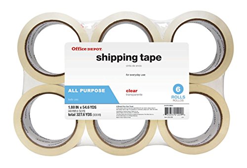 Office Depot Brand Packaging Tape, Multipurpose, 1.89"""" x 54.6 Yd., Clear, Pack Of 6 R