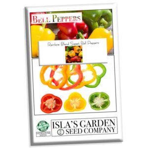 Rainbow Blend Sweet Bell Pepper Seeds, 50+ Heirloom Seeds Per Packet, (Isla's Garden Seeds), Non GMO Seeds