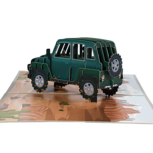 GREETING ART 3D Car Pop Up Cards, Thank You Card,Greeting Card, Happy Birthday Gift Cards,Anniversary Cards for Husband, Boyfriend, Brother, Dad, Nephew, Son