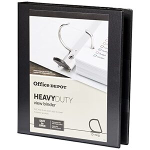 Office Depot® Brand Heavy-Duty Easy Open® Round-Ring View Binder, 1/2" Rings, 54% Recycled, Black