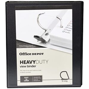 Office Depot® Brand Heavy-Duty Easy Open® Round-Ring View Binder, 1/2" Rings, 54% Recycled, Black