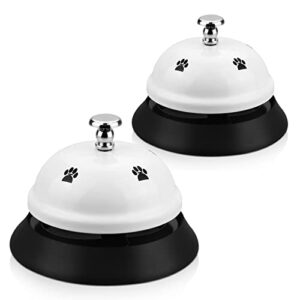 comsmart dog potty training bells, 2pcs metal pet door bells with non-skid rubber base for dog cat puppy kitten potty training game call bell, service bell for offices hotel school bar shop restaurant