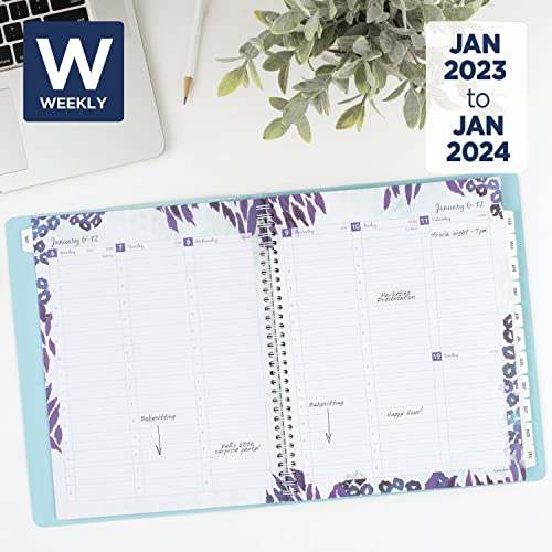 AT-A-GLANCE 2023 Weekly & Monthly Planner, 8-1/2" x 11", Large, Wild Washes Teal (523-905)