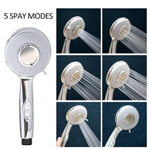 RV Shower Head with Hose and on off switch - High pressure shower head replacement for Bath room、RV、Motor home、Boat、Travel Trailer and Camper - with Stainless Steel 60'' Hose and bracket