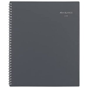 at-a-glance 2023 weekly & monthly planner, dayminder, quarter-hourly appointment book, 8-1/2″ x 11″, large, monthly tabs, gray (gc52007)