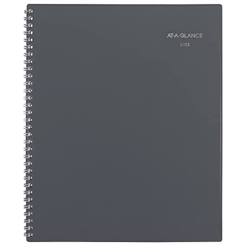 AT-A-GLANCE 2023 Weekly & Monthly Planner, DayMinder, Quarter-Hourly Appointment Book, 8-1/2" x 11", Large, Monthly Tabs, Gray (GC52007)