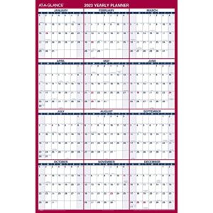at-a-glance 2023 erasable calendar, dry erase wall planner, 48″ x 32″, jumbo, vertical/horizontal, reversible (pm32628)