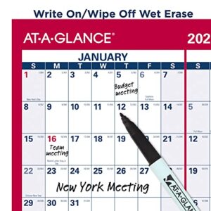 AT-A-GLANCE 2023 Erasable Calendar, Dry Erase Wall Planner, 48" x 32", Jumbo, Vertical/Horizontal, Reversible (PM32628)