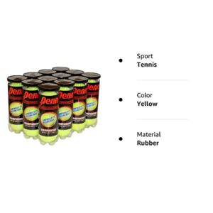 Penn Natural Rubber Championship Extra Duty Tennis Ball Case (12 cans, 36 Balls), Yellow