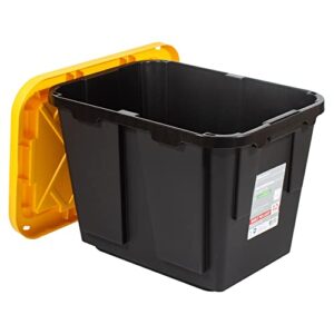 Office Depot® Brand by Greenmade® Professional Storage Totes, 12-Gallon, Black/Yellow, Pack Of 4 Totes