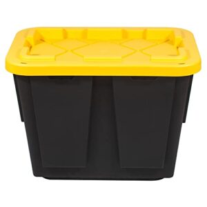 Office Depot® Brand by Greenmade® Professional Storage Totes, 12-Gallon, Black/Yellow, Pack Of 4 Totes