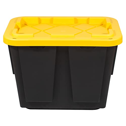 Office Depot® Brand by Greenmade® Professional Storage Totes, 12-Gallon, Black/Yellow, Pack Of 4 Totes