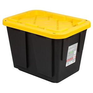 Office Depot® Brand by Greenmade® Professional Storage Totes, 12-Gallon, Black/Yellow, Pack Of 4 Totes