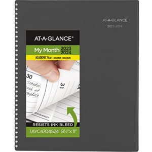 at-a-glance 2023-2024 planner, monthly academic, 8-1/2″ x 11″, large, dayminder, charcoal (ayc47045)