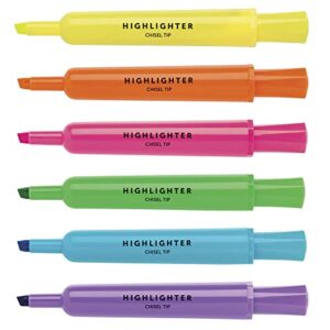 Office Depot® Brand Chisel-Tip Highlighter, 100% Recycled Plastic, Assorted Fluorescent Colors, Pack Of 36