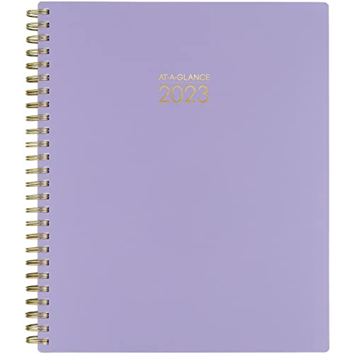 AT-A-GLANCE 2023 Weekly & Monthly Planner, Harmony, 7" x 8-3/4", Medium, Pocket, Stickers, Monthly Tabs, Lilac (1099-805-19)