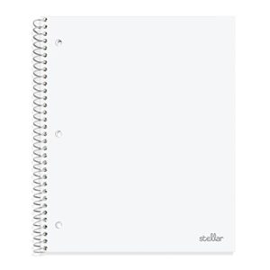 office depot® brand stellar poly notebook, 8″ x 11″, college ruled, 200 pages (100 sheets), white