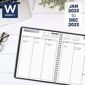 AT-A-GLANCE 2023 Weekly Planner, DayMinder, 7" x 8-3/4", Medium, Column-Style, Faux Leather, Black (G59000)