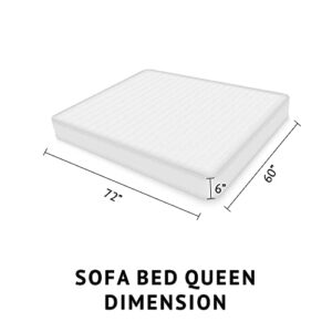 Madison Park Essentials Frisco Waterproof Sofa Bed Mattress Pad, Microfiber - All Over Elastic Mattress Protection Cover, Queen 60x72", White