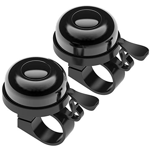 Sportout 2 Pack Bike Bell, Bicycle Bell,Loud Crisp Clear Sound for Road Bike, Mountain Bike, City Bike, Sports Bike, Cruiser Bike, BMX Bike(Diameter in 2.25cm) (Black)