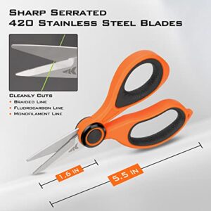 KastKing Patented Radius Line Spooler & Fishing Scissors, Without Line Twist, Super Sharp 3CR13 Stainless Steel Blades, Fishing Line Spooling for Spinning and Casting Reels, Great Fishing Gifts