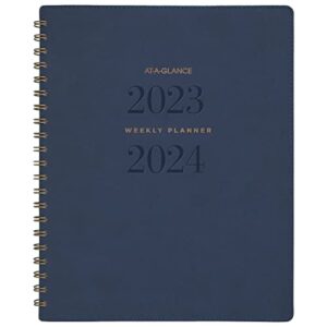 at-a-glance 2023-2024 planner, weekly & monthly academic, 8-1/2″ x 11″, large, signature collection, navy (yp905a20)