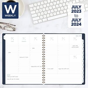 AT-A-GLANCE 2023-2024 Planner, Weekly & Monthly Academic, 8-1/2" x 11", Large, Signature Collection, Navy (YP905A20)