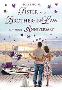 sister and brother-in-law anniversary card – regal publishing – to a special sister and brother-in-law on your anniversary- couple by the sea design