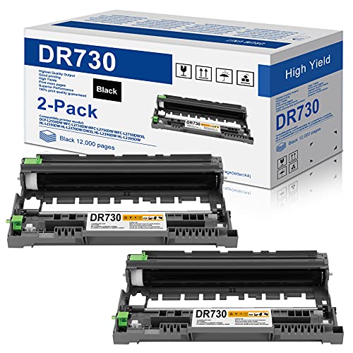 2-Pack DR730 DR 730 DR-730 Drum Unit Replacement for Brother DR730 MFC-L2710DW MFC-L2730DW MFC-L2750DW MFC-L2750DWXL HL-L2350DW HL-L2395DW DCP-L2550DW Printer Drum