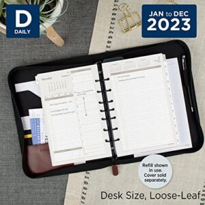 AT-A-GLANCE 2023 Daily Planner Refill, Hourly, 5-1/2" x 8-1/2", 12010 Day-Timer, Size 4, Desk Size, Two Pages Per Day, Loose Leaf, Monthly Tabs (481-225)