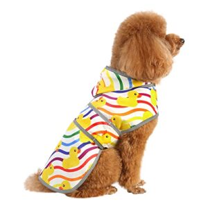 small dog raincoat with hood and leash hole, waterproof dog rain coats for small dogs, reflective dog rain jacket for small dogs