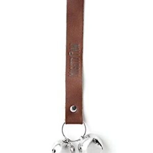 Mighty Paw Leather Tinkle Bells, Premium Leather Dog Doorbells, Extra Soft Leather with Durable Jingle Bells, Housetraining Doggy Door Bells for Potty Training (Brown)