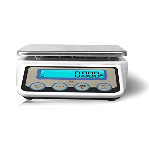 Penn Scale PS-10 Digital Kitchen Portion Scale - 11lb Electric Kitchen Scale with 0.002lb Readability - Removable Platter & LCD Display - Lb, Oz, G Unit Conversion (AC & Battery Powered)