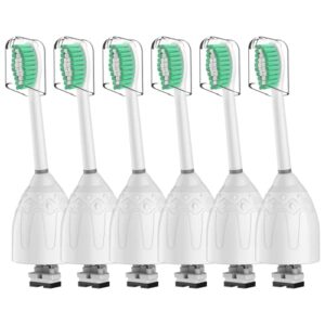 toothbrush heads for philips sonicare replacement brush heads medium soft dupont bristles electric toothbrush replacement heads fit e-series essence xtreme elite advance and cleancare, 6 pack