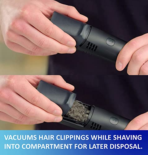 Bell+Howell Vacutrim Professional Vacuum Hair Trimmer with Powerful Suction Rechargeable Shaver for Mens Beard Mustache Sideburn Ultra Sharp Stainless Blade Cordless Hair Clipper As Seen On TV