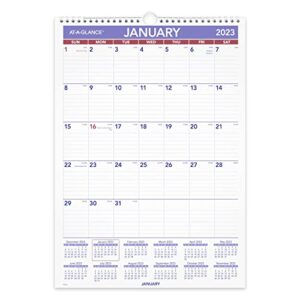 at-a-glance 2023 wall calendar, 12″ x 17″, medium tall, spiral bound, monthly (pm228)
